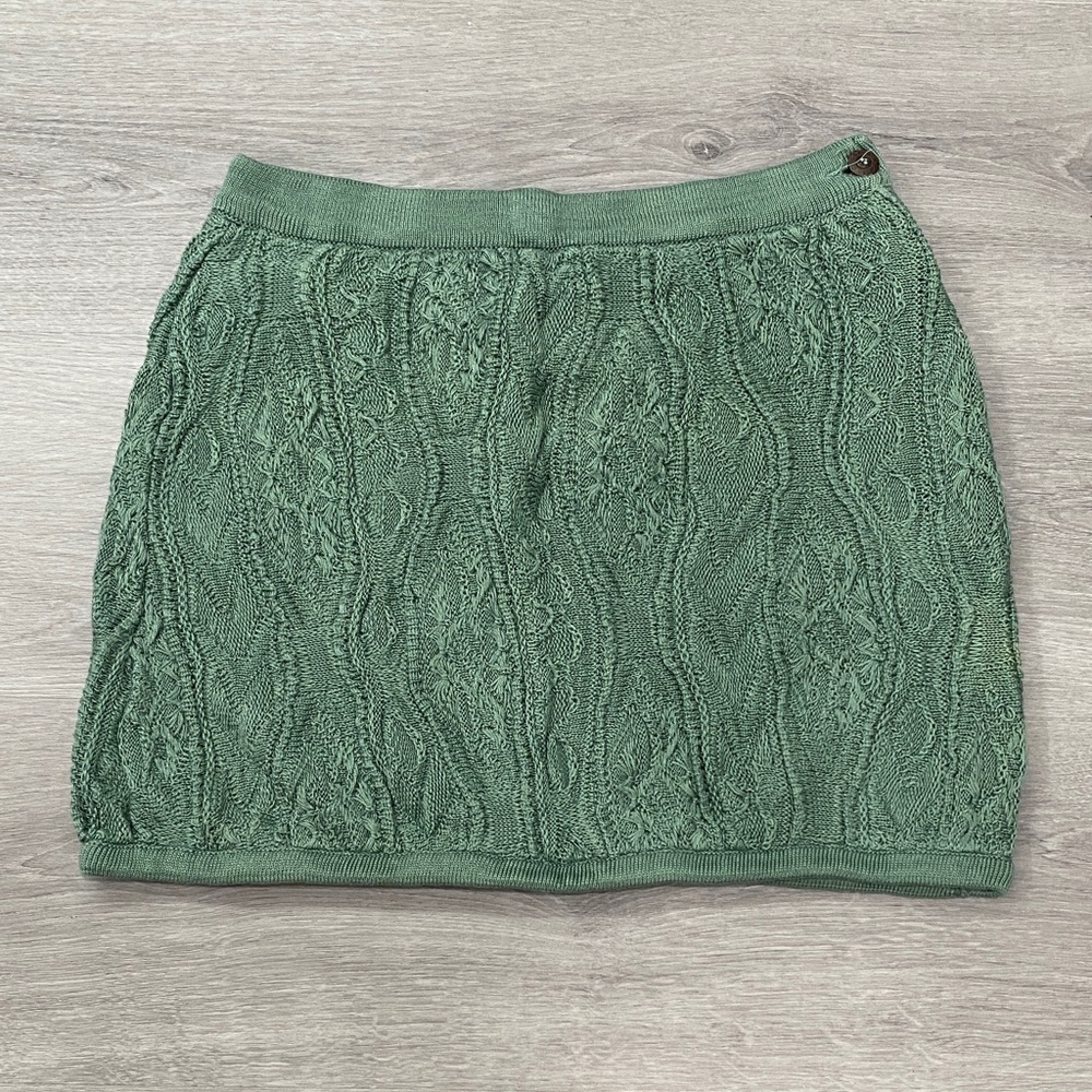 Vintage COOGI Basic Green Textured Mini Skirt